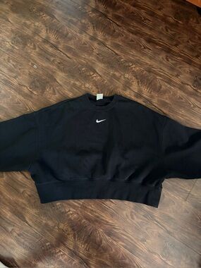 Nike Sportswear Phoenix Fleece Over-Oversized Crew-Neck Sweatshirt Black Size m